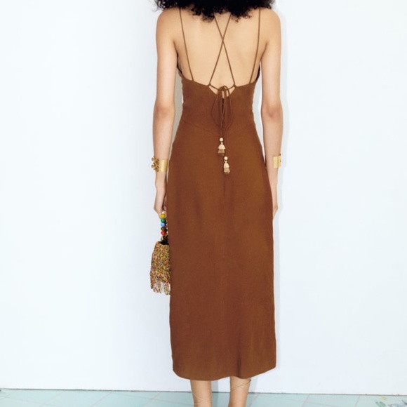 Zara RUSTIC SLIP DRESS - Picture 6 of 12